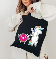 Torby i wózki na zakupy - czarna torba EKO z nadrukiem - miniaturka - grafika 1