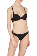 Majtki damskie - Emporio Armani Women's Second Skin Microfiber Thong Majtki Stringi Damskie, Czarny, M - miniaturka - grafika 1