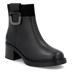 Botki damskie ocieplane czarne Rieker Y5253 zimowe skórzane na obcasie-37 - Botki damskie Botki damskie ocieplane czarne Rieker Y5253 zimowe skórzane na obcasie-37 - Botki damskie - miniaturka - grafika 1