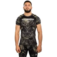 Kimona, stroje i obuwie - Venum Invader Rashguard Short Sleeve Krótki Rękaw Black/Sand - miniaturka - grafika 1