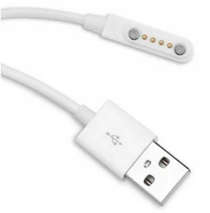 Qiktech Kabel Usb Ładujący Ładowarka Zegarka Smartwatch Garett Kids Xd 4Pin Magnes (Biały) - Akcesoria do smartwatchy - miniaturka - grafika 1