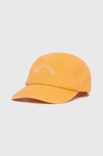 Czapki damskie - Roxy czapka z daszkiem bawełniana kolor pomarańczowy z aplikacją - grafika 1
