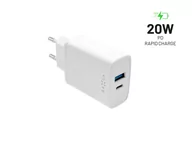 Ładowarki do telefonów - A Plus Ładowarka sieciowa FIXED USB USB-C PD QC 3.0 20W FIXC20-CU-WH) Biała - miniaturka - grafika 1