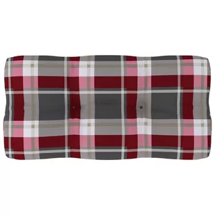 vidaXL Poduszka na sofę z palet, czerwona krata, 80x40x12 cm - Poduszki ogrodowe - miniaturka - grafika 1