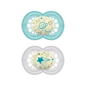 Smoczki uspokajające - MAM Smoczek Original Night 6+ Chłopiec A 2szt. - miniaturka - grafika 1