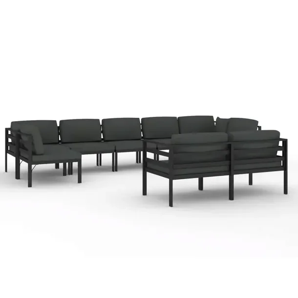 Modułowy aluminiowy zestaw wypoczynkowy do ogrodu antracytowy 70x70x64,5 c