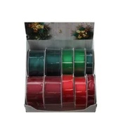 Ozdoby bożonarodzeniowe - Wstążka dekoracyjna 200 cm zielony / czerwony - miniaturka - grafika 1