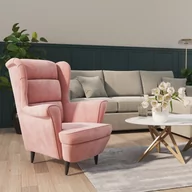 Fotele - VidaXL Lumarko Fotel różowy, aksamitny 324063 VidaXL - miniaturka - grafika 1