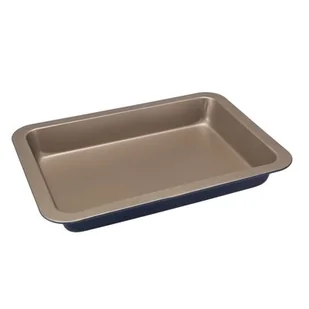 Blacha nieprzywieralna FELICIA 33 x 23 x 5,2 cm granatowo-złoty - Formy do ciast - miniaturka - grafika 1