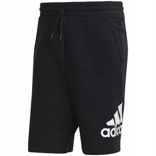 Spodenki męskie adidas Essentials Big Logo French Terry czarne IC9401 M - Spodenki męskie - miniaturka - grafika 1