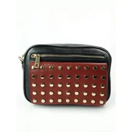 Torebki damskie - Czarna z bordo duża skórzana listonoszka dżety + złoto Vera Pelle VPX17Nr - miniaturka - grafika 1