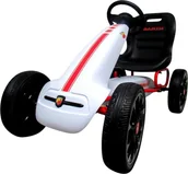 Jeździki dla dzieci - ABARTH Gokart ABARTH BIAŁY, piankowe koła EVA, hamulec ręczny, licencja - miniaturka - grafika 1