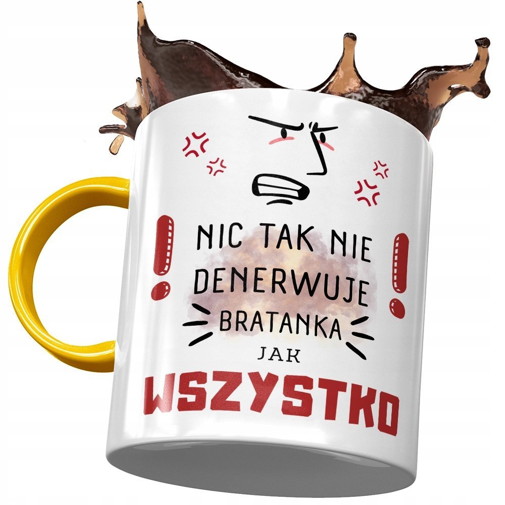 Kubek Żółty Dla Bratanka Syna Brata Prezent z Nadrukiem ze Zdjęciem + Opakowanie na prezent (wzór 01)