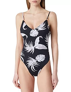 Banana Moon Damski kostium kąpielowy Naumi Leaf, czarny, XL - Stroje kąpielowe - miniaturka - grafika 1