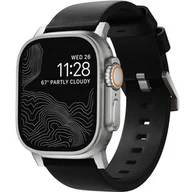 Akcesoria do smartwatchy - Nomad Pasek skórzany Modern Band do Apple Watch 49/46/45/44 mm, czarno-srebrny - miniaturka - grafika 1