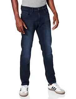 Spodenki męskie - camel active Męskie spodnie jeansowe slim fit Madison, Ciemnoniebieski z lekkim spraniem (indygo), 35W / 30L - grafika 1