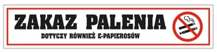 Tablica PCV 50x240 Zakaz palenia - Tablice BHP - miniaturka - grafika 1