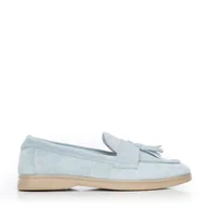 Półbuty męskie - Damskie mokasyny zamszowe z chwostem niebieskie - miniaturka - grafika 1