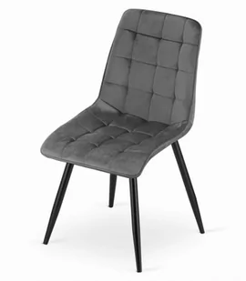 ELEGANCKIE KRZESŁO CAMILA CIEMNY SZARY WELUR ZESTAW 4 SZTUKI - Krzesła - miniaturka - grafika 1