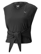 Koszulki sportowe damskie - Puma Top sportowy "Studio Skimmer" w kolorze czarnym - miniaturka - grafika 1