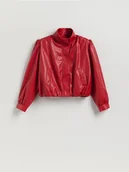 Kurtki damskie - Reserved - Krótka kurtka ze stójką - czerwony - miniaturka - grafika 1