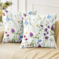 Inne - TEMU 2-pakowa nowoczesna poliestrowa nakładka na poduszkę z kwiatowym wzorem, bezszwowa, pranie ręczne, tkane dekoracyjne pokrowce na poduszki do - miniaturka - grafika 1