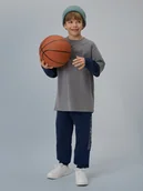 Koszulki dla chłopców - 4F Longsleeve loose z nadrukiem chłopięcy - szary 158/164 (12-14 lat) - miniaturka - grafika 1