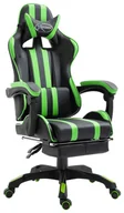 Fotele gamingowe - Zielony ergonomiczny fotel z podnóżkiem - Huria - miniaturka - grafika 1