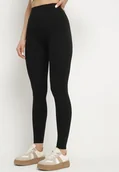 Legginsy - Czarne Klasyczne Legginsy z Wysokim Stanem Melio - miniaturka - grafika 1