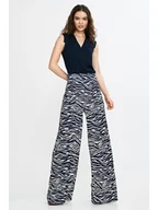 Spodnie damskie - Nife Spodnie w kolorze granatowo-białym - miniaturka - grafika 1