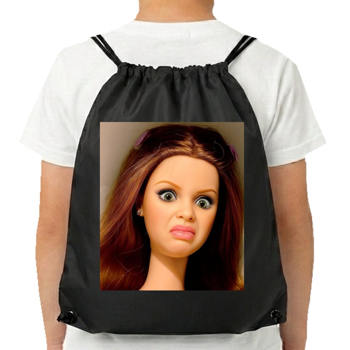 Plecak Disgusted Doll Face Barbie Mem Prezent Czarny P403 Czarny