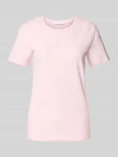T-shirt z wyhaftowanym logo model ‘LUCIA’ - Koszulki i topy damskie - miniaturka - grafika 1