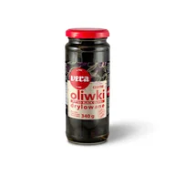 Pasztet i przetwory mięsne - OLIWKI CZARNE DRYLOWANE 340G VERA - miniaturka - grafika 1