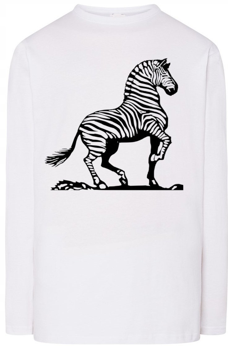 Zebra Męski Modny Longsleeve Nadruk Rozm.S