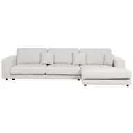 Narożniki - BELIANI Narożnik lewostronny 4-osobowy biały tapicerowany sofa narożna dodatkowe poduszki minimalistyczny styl - miniaturka - grafika 1