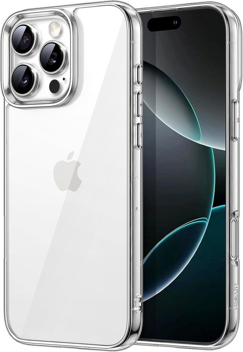 JETech Etui dla iPhone 16 Pro 6,3 Cala, Nieżółknące Odporne na Wstrząsy na Bumper Telefonu Osłona, Odporny na Zarysowania Przejaśniać Tył (Przezrocz..