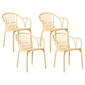 Fotele i krzesła ogrodowe - BELIANI Zestaw 4 krzeseł ogrodowych ANDORA Beżowy - miniaturka - grafika 1