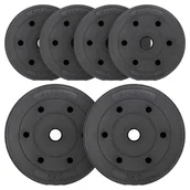 Hantle i ciężarki - MAXXIVA Zestaw obciążników 20 kg, cement, czarny, 6szt - miniaturka - grafika 1