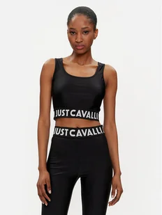 Just Cavalli Top 76PAM204 Czarny Slim Fit - Koszulki i topy damskie - miniaturka - grafika 1