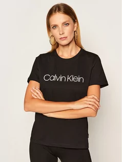 Koszulki i topy damskie - Calvin Klein T-Shirt Core Logo K20K202142 Czarny Regular Fit - grafika 1