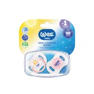Smoczki uspokajające - WEE BABY SMOCZKI DZIEŃ I NOC RÓŻOWE 0M+ 2 PAK - miniaturka - grafika 1