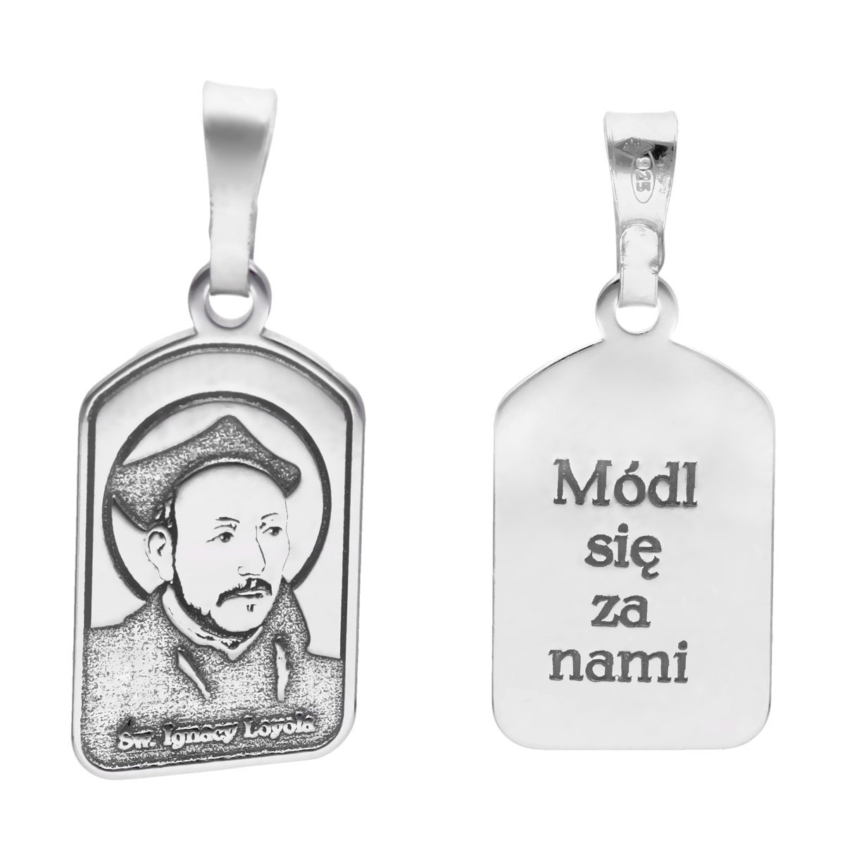 Medalik srebrny Ag 925 rodowany Święty Ignacy Loyola MDC027R