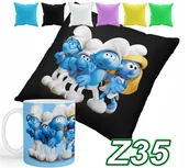 Gadżety dla niej i dla niego - ZESTAW KUBEK + POSZEWKA Z NADRUKIEM SMERFETKA MARUDA OSIŁEK + IMIĘ - miniaturka - grafika 1