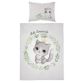 Pościel dla dzieci - Pościel niemowlęca, kot, 100 x 135 cm, szara - miniaturka - grafika 1