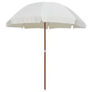 Parasole ogrodowe - vidaXL Parasol na stalowym słupku, 240 cm, piaskowy vidaXL - miniaturka - grafika 1