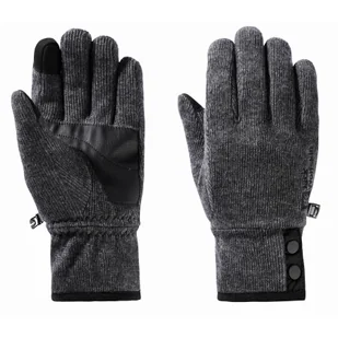 Rękawice polarowe Jack Wolfskin WINTER WOOL GLOVE dark grey - XS - Rękawiczki - miniaturka - grafika 1