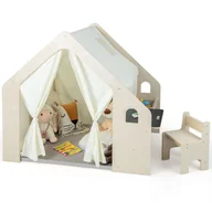 Namioty i tipi dla dzieci - Drewniany namiot dla dzieci Domek do zabawy 6 w 1 - miniaturka - grafika 1