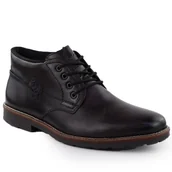 Buty zimowe męskie - Skórzane trzewiki męskie komfortowe brązowe Rieker 15339-25 - miniaturka - grafika 1