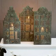 Świeczniki - Świeczniki Domki Chic Antique Metalowe 3 szt. - miniaturka - grafika 1