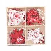 Bombki - Drewniane Ozdoby Zawieszki Bombki Na Choinkę - miniaturka - grafika 1